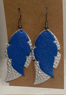 Double layer feather-blue and silver