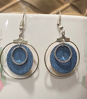 Small Hoop dangle with chambray